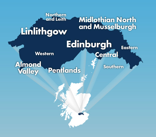 lothian region constituencies on map