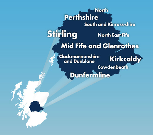 mid scotland region constituencies on map